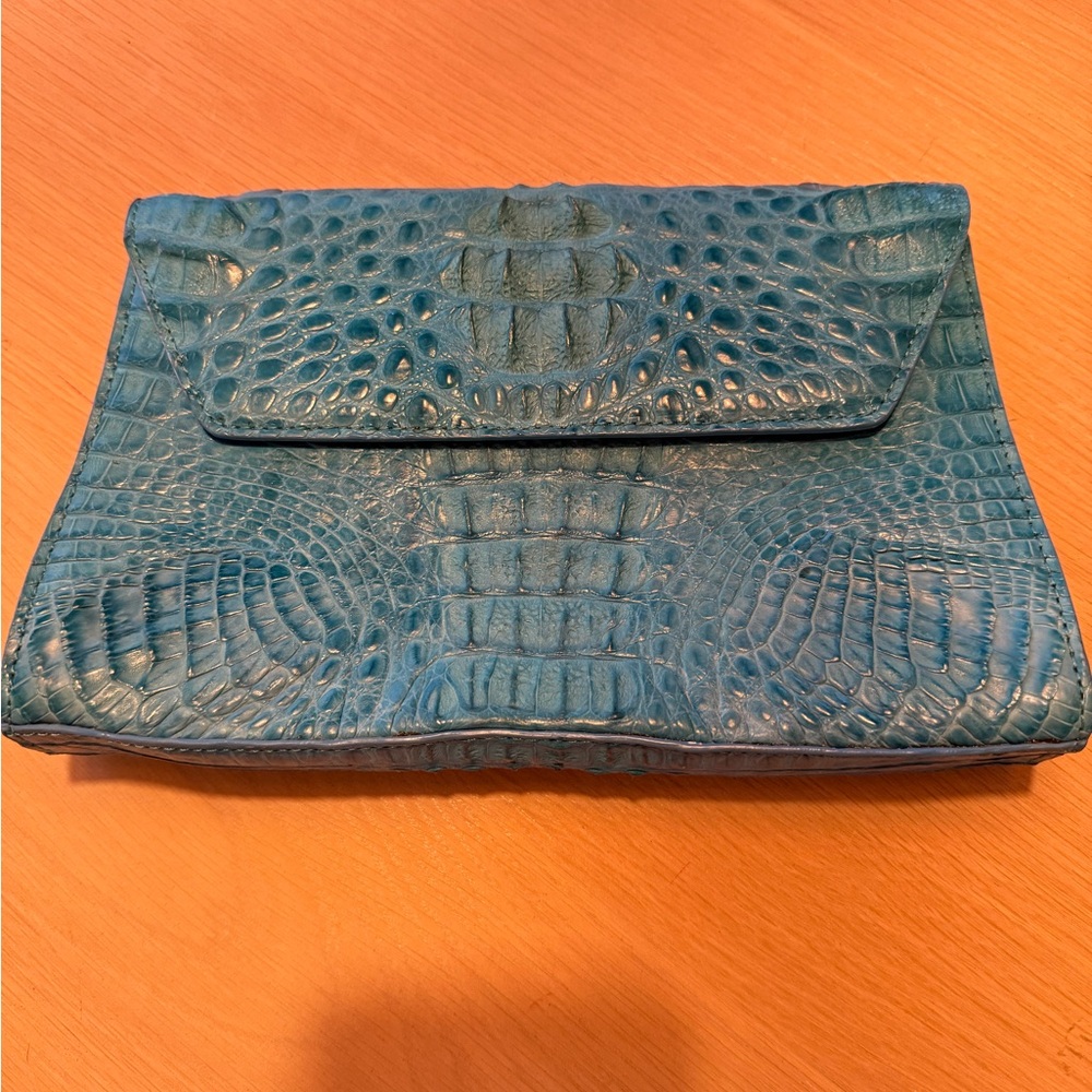 Genuine Crocodile Turquoise Clutch